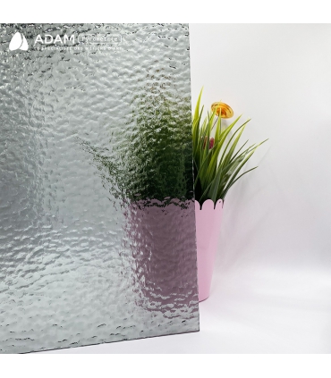 Verre gris imprimé granité - RICE3901 - vue en transparence