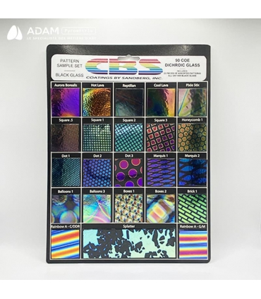 Planche de verres dichroïques noir à motifs