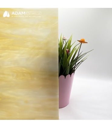 Verre WISSMACH - ambre moyen et blanc - vue avec fleurs - WSWO58