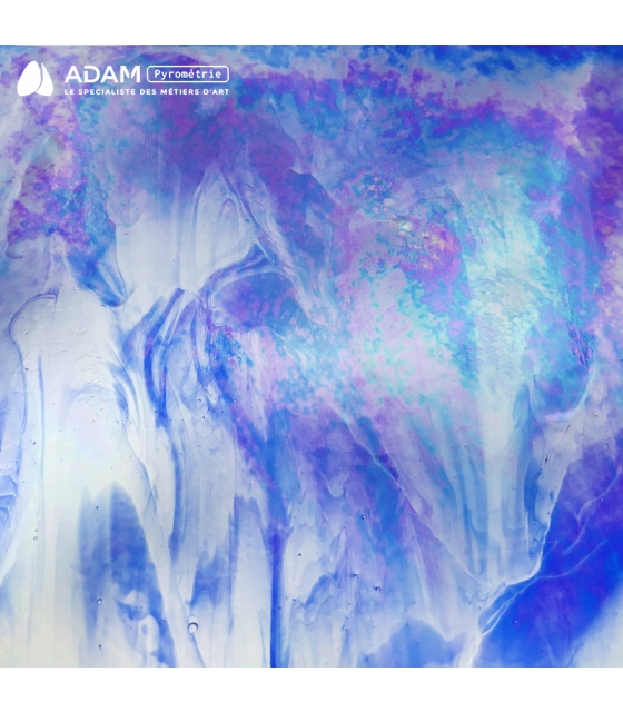 Vitrail Feuille et Constellations | en Bleu et Verre