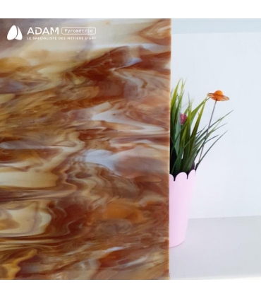 Verre YIN - 317-6 - Ambre moyen et blanc - Vue de l'opacité fleurs