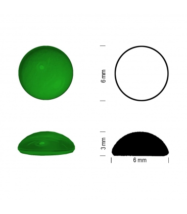 Schéma cabochons en verre Ø6mm - Vert