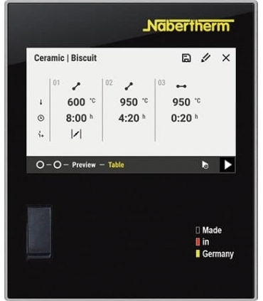 Four Nabertherm - Programme biscuit