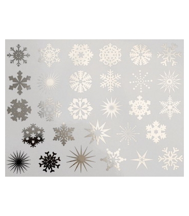 Décalcomanies flocons - argent