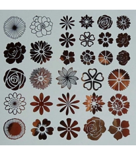 Décalcomanies fleurs - cuivre