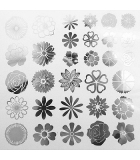 Décalcomanies fleurs - argent