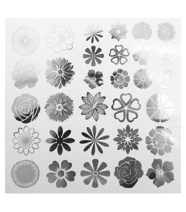 Décalcomanies fleurs - argent
