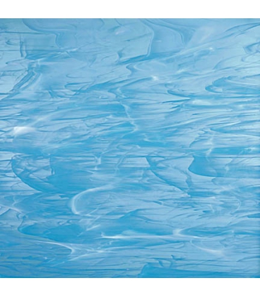 VERRE VITRAIL SPECTRUM BLEU CIEL ET BLANC WISPY - 833-91S