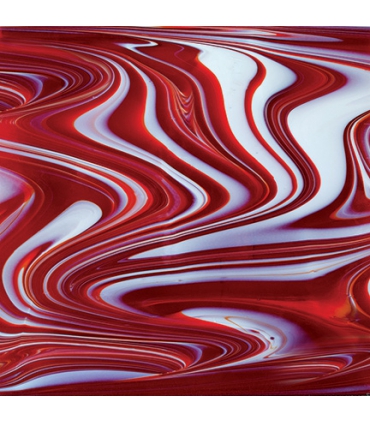 "STRAWBERIES & CREAM" opal art ROUGE TRANSPARENT ET BLANC - 96 - 355-1SF