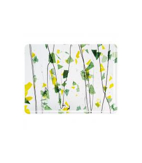 VERRE BULLSEYE CONFETTIS VERTS ET JAUNES SUR CLAIR  - 90