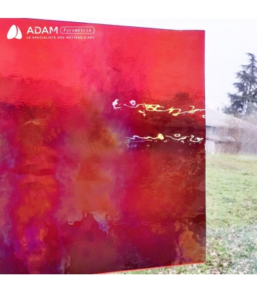 VERRE VITRAIL ROUGE TRANSLUCIDE IRIDESCENT - WS I/18D