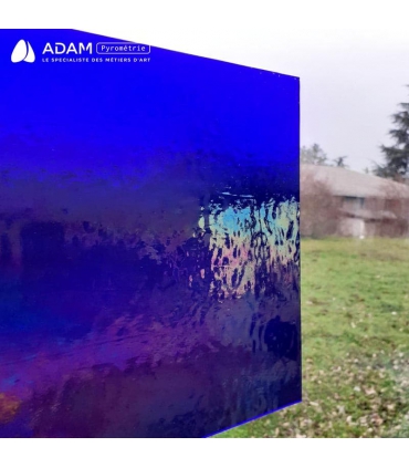 VERRE VITRAIL BLEU TRANSLUCIDE IRIDESCENT - WS I/220DR