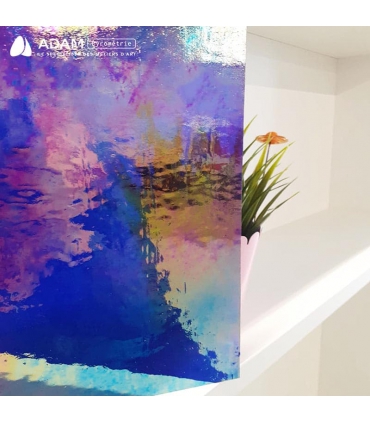 VERRE VITRAIL BLEU TRANSLUCIDE IRIDESCENT - WS I/220DR