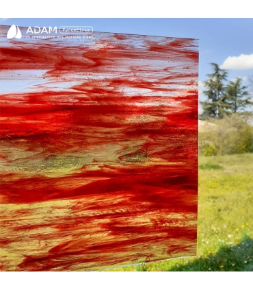 VERRE VITRAIL BORDEAUX SUR CLAIR - WS 41LL