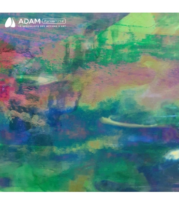 VERRE VITRAIL WISSMACH BLEU ET VERT IRIDESCENT - WS IWO197