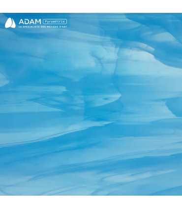 VERRE VITRAIL SPECTRUM BLEU CIEL ET BLANC WISPY - 833-91S