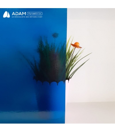 VERRE VITRAIL BLEU CANARD FONCÉ TRANSLUCIDE- WS 342DR