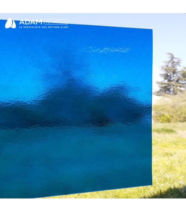 VERRE VITRAIL BLEU CANARD FONCÉ TRANSLUCIDE- WS 342DR