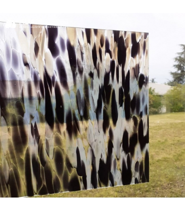 VERRE VITRAIL SPECTRUM NOIR ET IVOIR SUR CLAIR - Spirit Murano - 4001SF