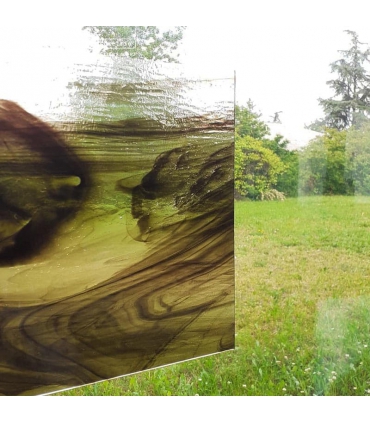 verre vitrail MARRON ET GRIS SUR CLAIR  - WS 503LL