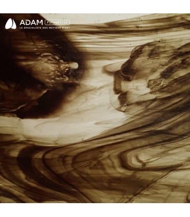 verre vitrail Wissmach MARRON ET GRIS SUR CLAIR  - WS 503LL