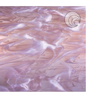 VERRE VITRAIL ET FUSING SPECTRUM COE 96 POURPRE PALE ET BLANC WISPY - 349-1SF