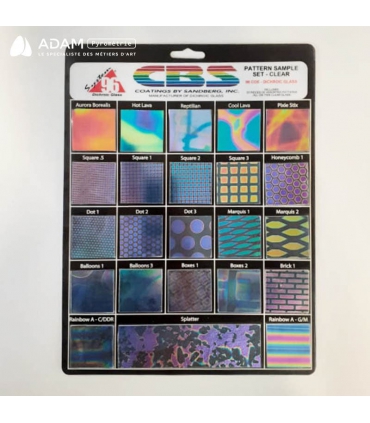 Planche de verres dichroiques à motifs sur clair - coe 96