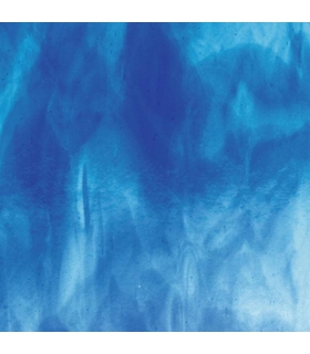 VERRE VITRAIL ET FUSING BULLSEYE BLEU TURQUOISE SUR BLEU FONCÉ TRANSLUCIDE - 2116-30F
