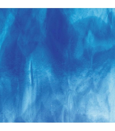 VERRE VITRAIL ET FUSING BULLSEYE BLEU TURQUOISE SUR BLEU FONCÉ TRANSLUCIDE - 2116-30F